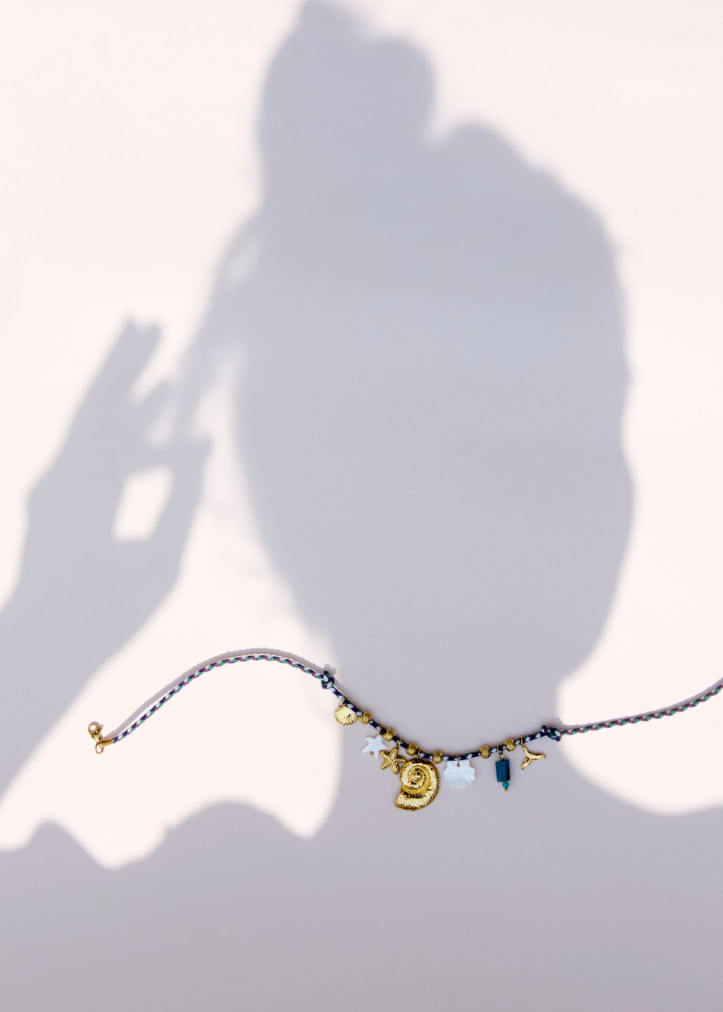 Nami – Collier charms acier inoxydable et cordon tressé