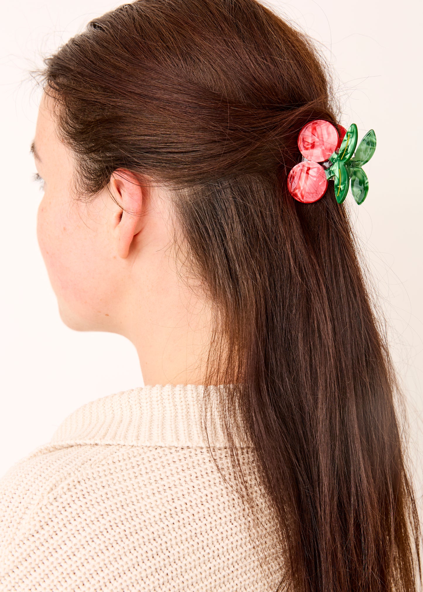 Pince à cheveux cerise