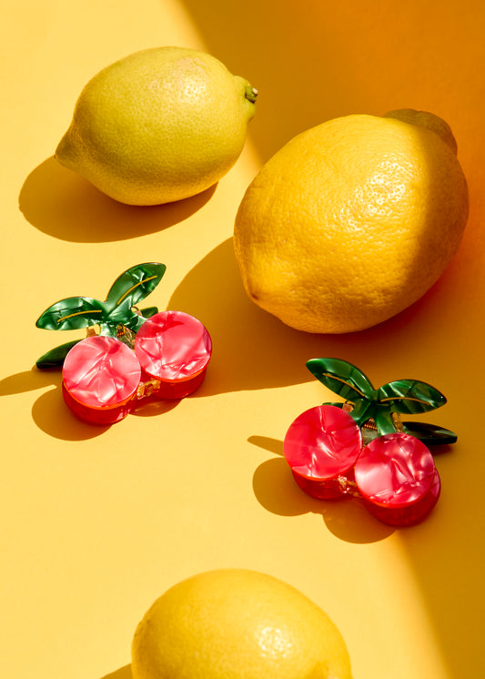 Pince à cheveux cerise